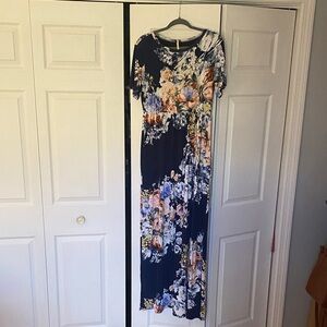 Bellamie Navy Floral Maxi Dress